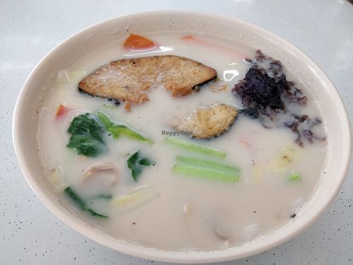 Vegetarian sliced fish noodles at He Xi Vegetarian in East Singapore