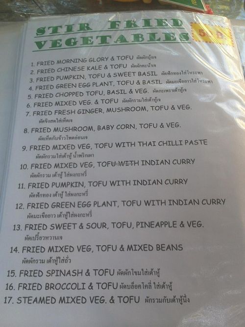 vegetables at Mild cafe in Chiang Mai