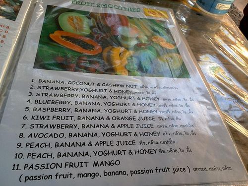 smoothies at Mild cafe in Chiang Mai