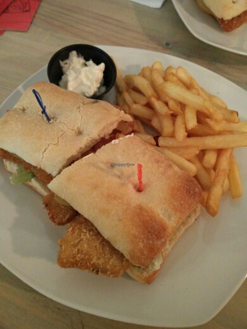 veggynesa (bocadillo vegan de milanesa de soja) at Ay Mi Madre in Madrid