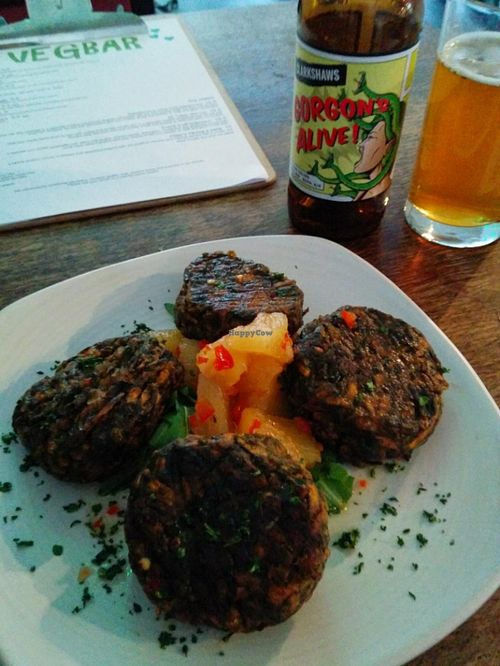 Kumara Kings with pineapple salsa at Veg Bar in South West London