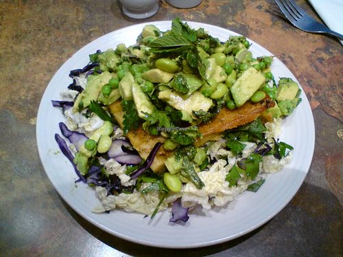 My nightshade free pea and polenta special! at Veg Bar in South West London