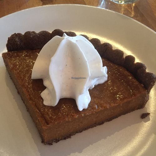 vegan squash pie w coconut whip cream at True Food Kitchen in Atlanta