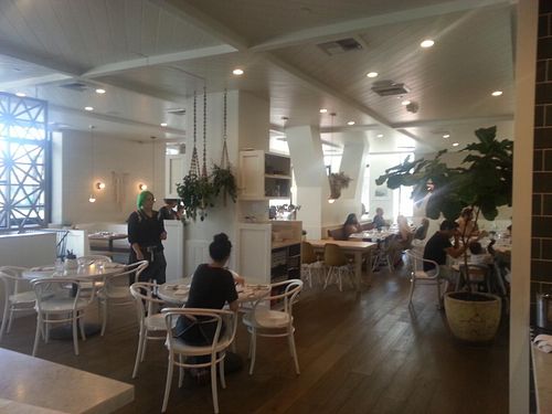 inside seating at Cafe Gratitude - DTLA in Los Angeles
