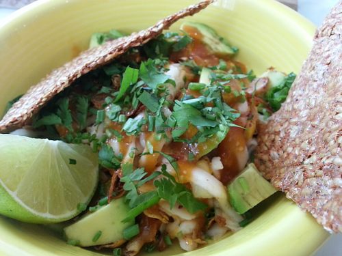 brilliant coconut ceriche at Cafe Gratitude - DTLA in Los Angeles