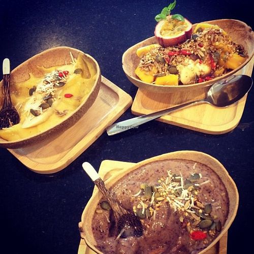 Raw Breakfast Bowls with dehydrated granola at Backyard Cafe - Riverside in Phnom Penh