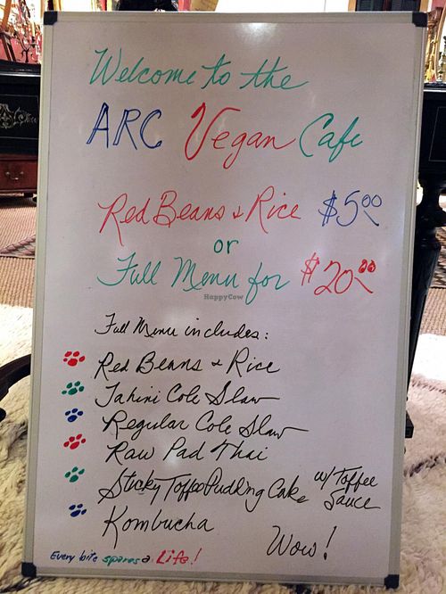 ARC cafe menu from Feb, 2015 (menu changes monthly) at ARC in Mobile