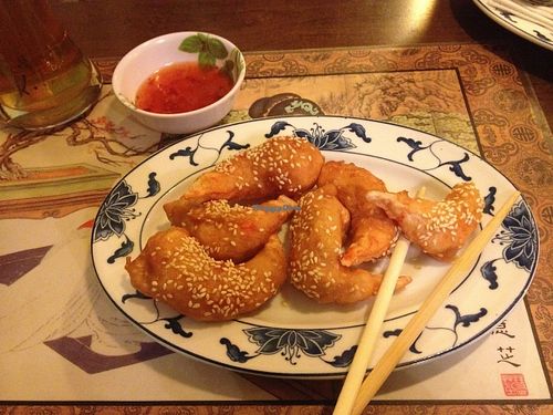 breaded vegan shrimps!! at Chay Viet in Dresden