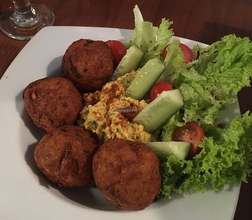 Falafels, hummus ,fresh vegetables - what more do you need? ;)  at GYVAS baras in Vilnius