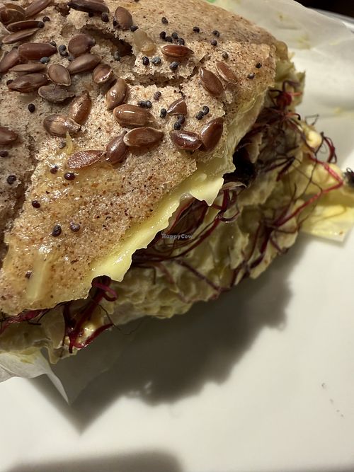 vegan "egg" sandwich  at Tibits - Bahnhof in Bern