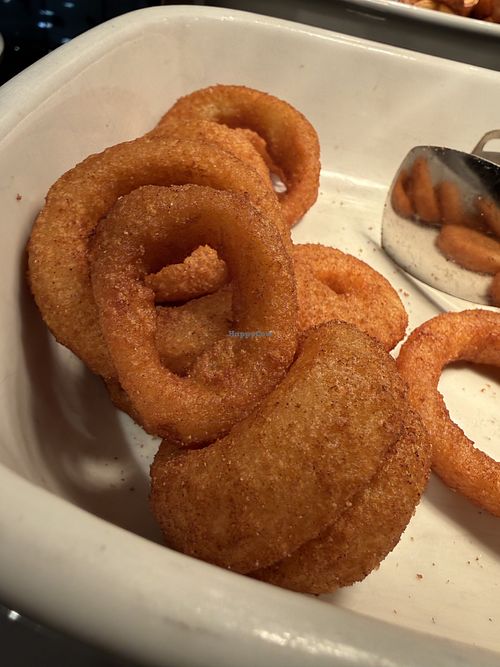 vegan onion rings  at Tibits - Bahnhof in Bern