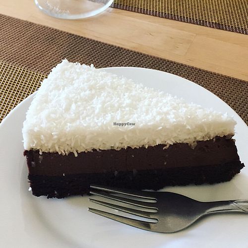 coconut chocolate cake  at Loving Hut - Juulchin St in Ulaanbaatar