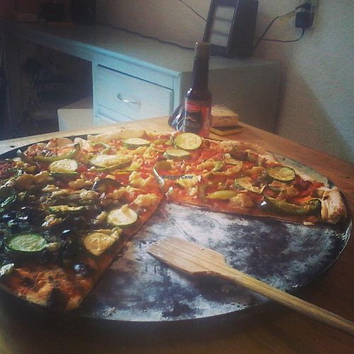 Vegan pizza! at Kalpoli Margarita in Mexico City