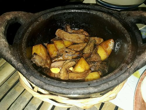 Potato and Mushroom Claypot at 3 La Vegetarian in Ho Chi Minh City