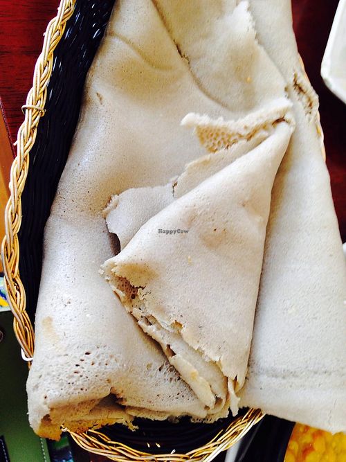 Gluten free injera at Ethiopic Restaurant in Washington
