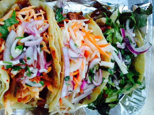 3 vegan tacos- Far East, Banh Mi Craze and Kimchi-Lime at Far East Taco Grille in Washington