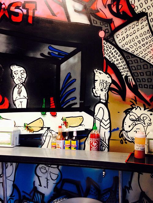 Where to sit and add more sauce at Far East Taco Grille in Washington