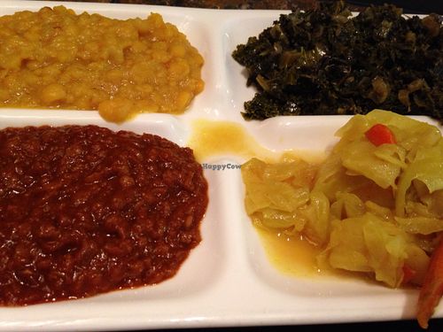 Vegan 4-entree sampler at Askale Cafe in Washington