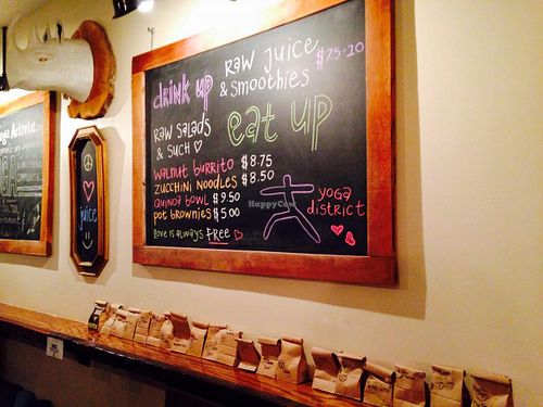 Menu board at District Tea Lodge in Washington