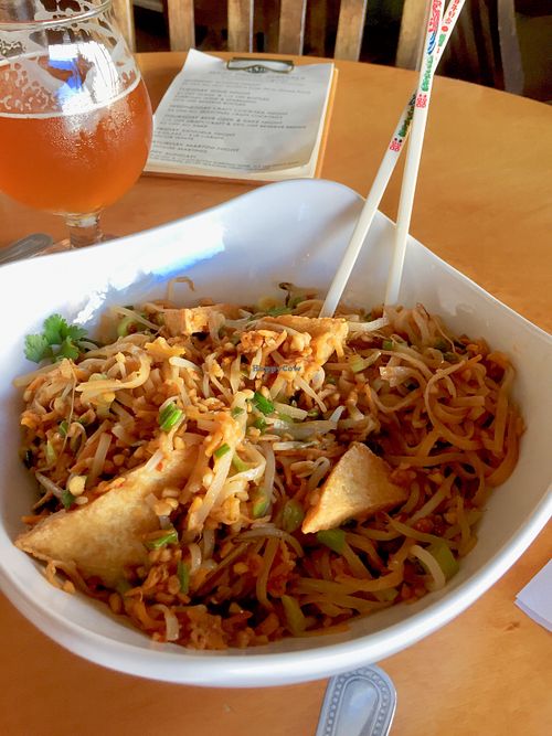 Pad Thai (order with tofu & ask for it to be made vegan — they’ll leave out the egg)  at The Bee's Knees in Augusta