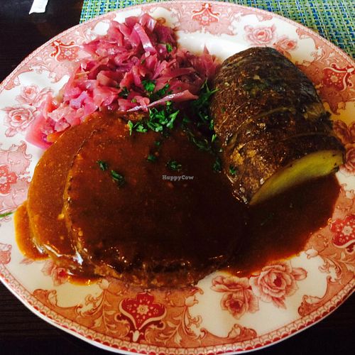 Vegan sauerbraten at Julie's Alps in Newbury Park