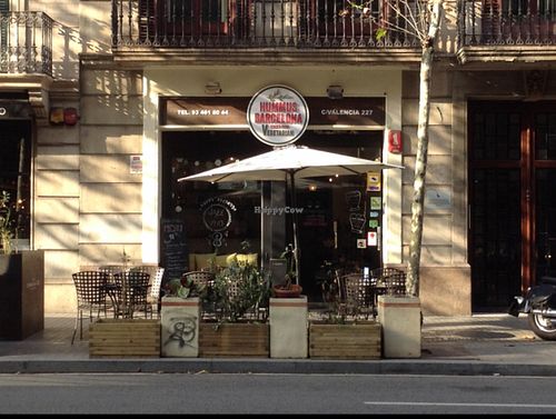 Outside at Hummus in Barcelona