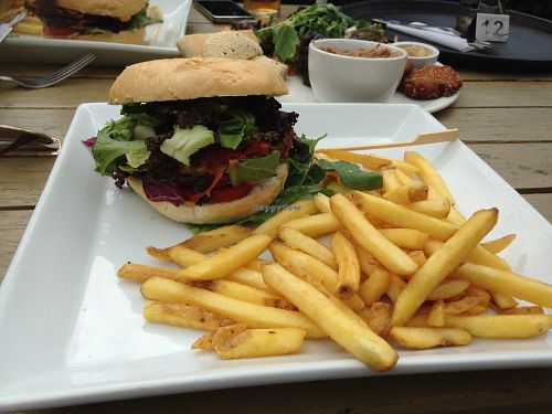 Sweet Butternut and Chickpea Burger at Flying Aubergine Cafe in Southampton