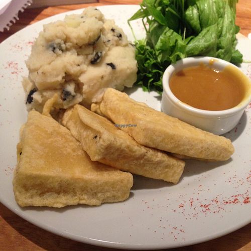 tofu and smashed potatoes at VITA - Palermo in Buenos Aires