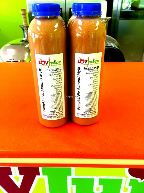 Pumpkin Pie Almond Milk at LOVJuice in Boca Raton