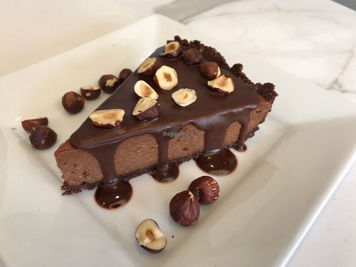 Organic Vegan Hazelnut Cheesecake! So yummy!!! at LOVJuice in Boca Raton