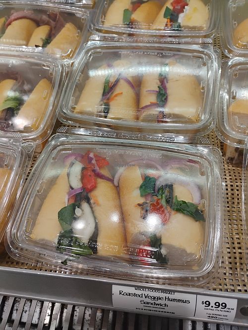 Roasted veggie hummus sandwich at Whole Foods Market in West Palm Beach