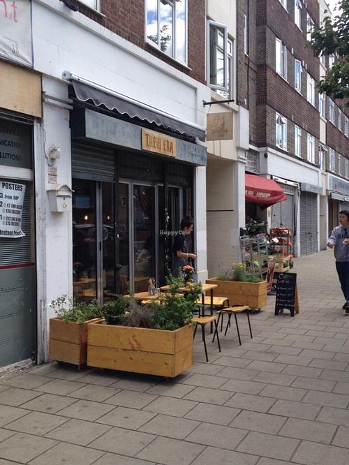 The front of the cafe at Trew Era Cafe in North London