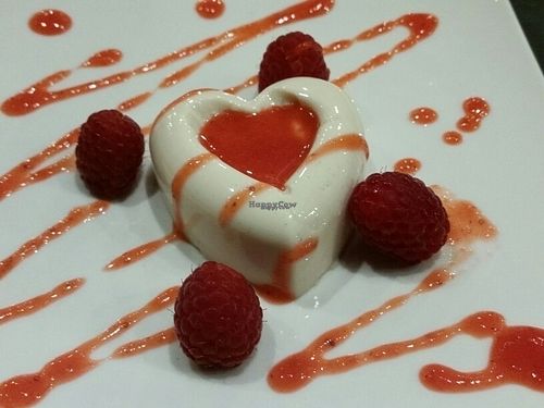 heart shaped panna cotta at FED by Water in East London