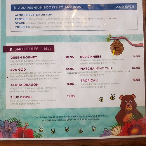 Menu at The Hive in Santa Monica