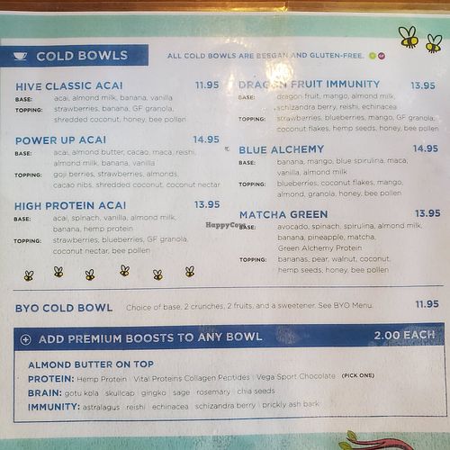 Menu at The Hive in Santa Monica