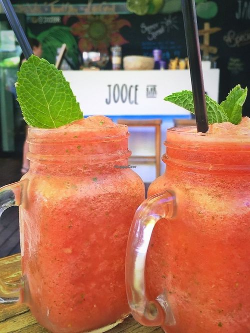 Watermelon Cooler (watermelon + lime + mint + ice) at Jooce Bar in Palm Cove