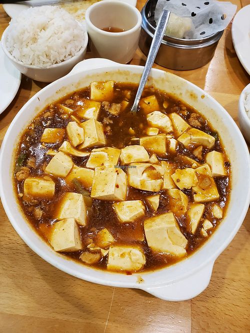 Mapo Tofu at Bodhi Kosher Vegetarian Restaurant in New York City