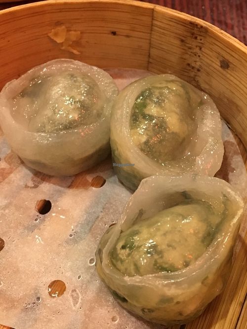 Watercress dumplings at Bodhi Kosher Vegetarian Restaurant in New York City