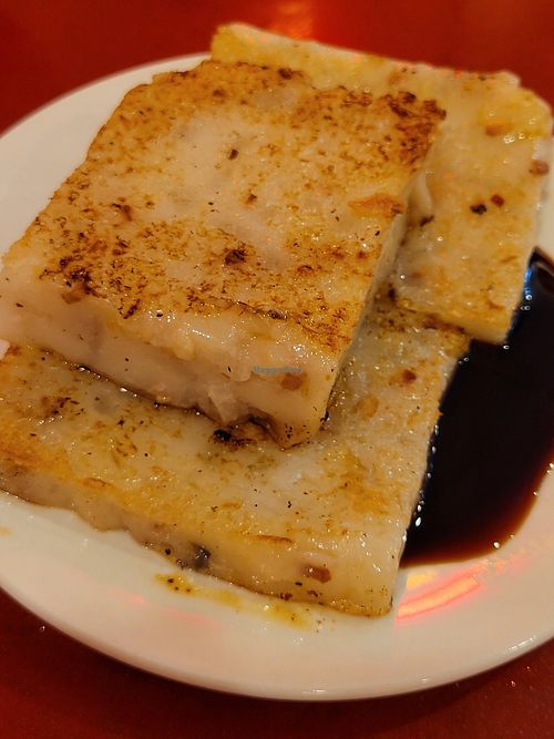 Turnip cake at Bodhi Kosher Vegetarian Restaurant in New York City
