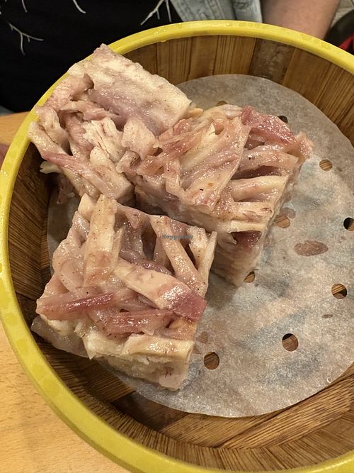 Taro cakes   at Bodhi Kosher Vegetarian Restaurant in New York City
