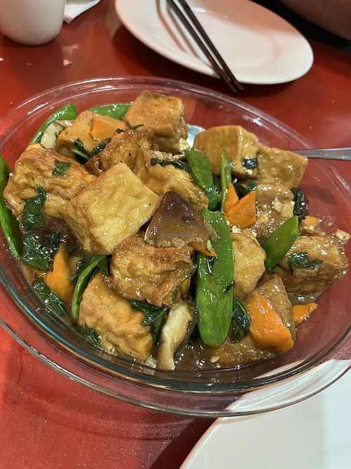 Tofu and basil  at Bodhi Kosher Vegetarian Restaurant in New York City
