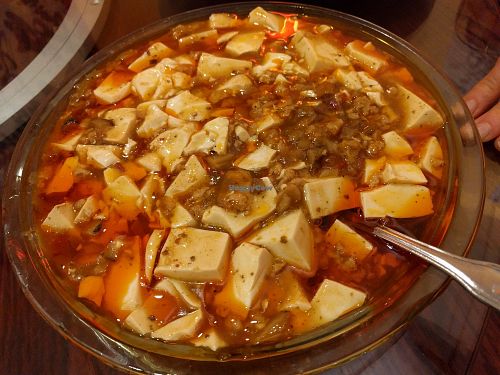 Diced bean curd Szechuan style at Bodhi Kosher Vegetarian Restaurant in New York City