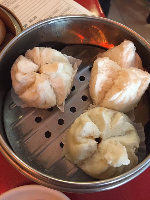 Steamed BBQ buns at Bodhi Kosher Vegetarian Restaurant in New York City