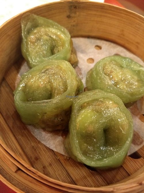 Green dumplings at Bodhi Kosher Vegetarian Restaurant in New York City
