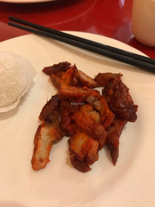 BBQ meat at Bodhi Kosher Vegetarian Restaurant in New York City