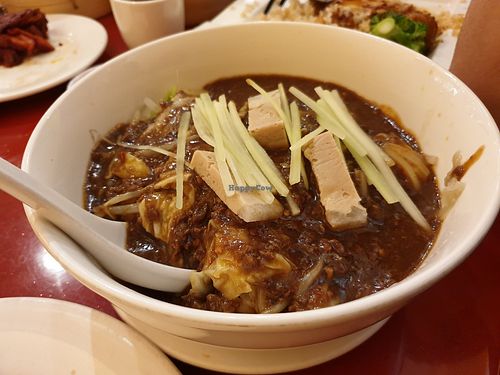 Bean paste noodleS a must have at Bodhi Kosher Vegetarian Restaurant in New York City