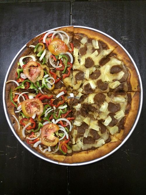 Supreme and Hawaiian at Lennon's Gourmet American Pizza in Sao Paulo