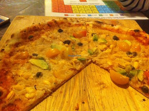 pizza and the periodic table at Pizza LAB in Leipzig