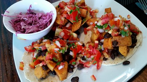 Vegan Butternut and Black Bean Tacos at Mesa Cafe in San Pedro
