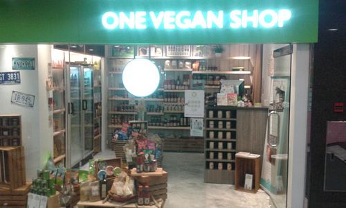 Outside.... at One Vegan Shop in New Territories